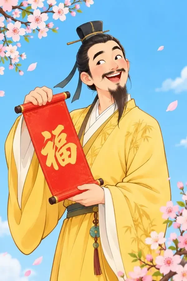 51短剧《一觉穿越成状元》封面海报，穿越奇缘题材